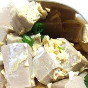 高野豆腐と舞茸のネギたっぷり卵とじ